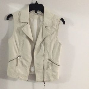 H&M off-white leather vest. Size 2.